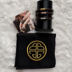 BUDHAGIRL THREE KING all weather brown bangle set.